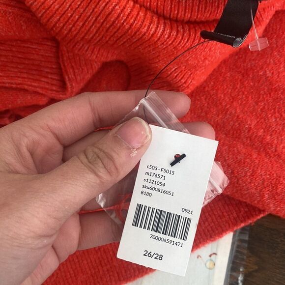 NWT Lane Bryant Women's Red Cowl Neck Soft Pullover Tunic Sweater Size 26/28 - Picture 4 of 10